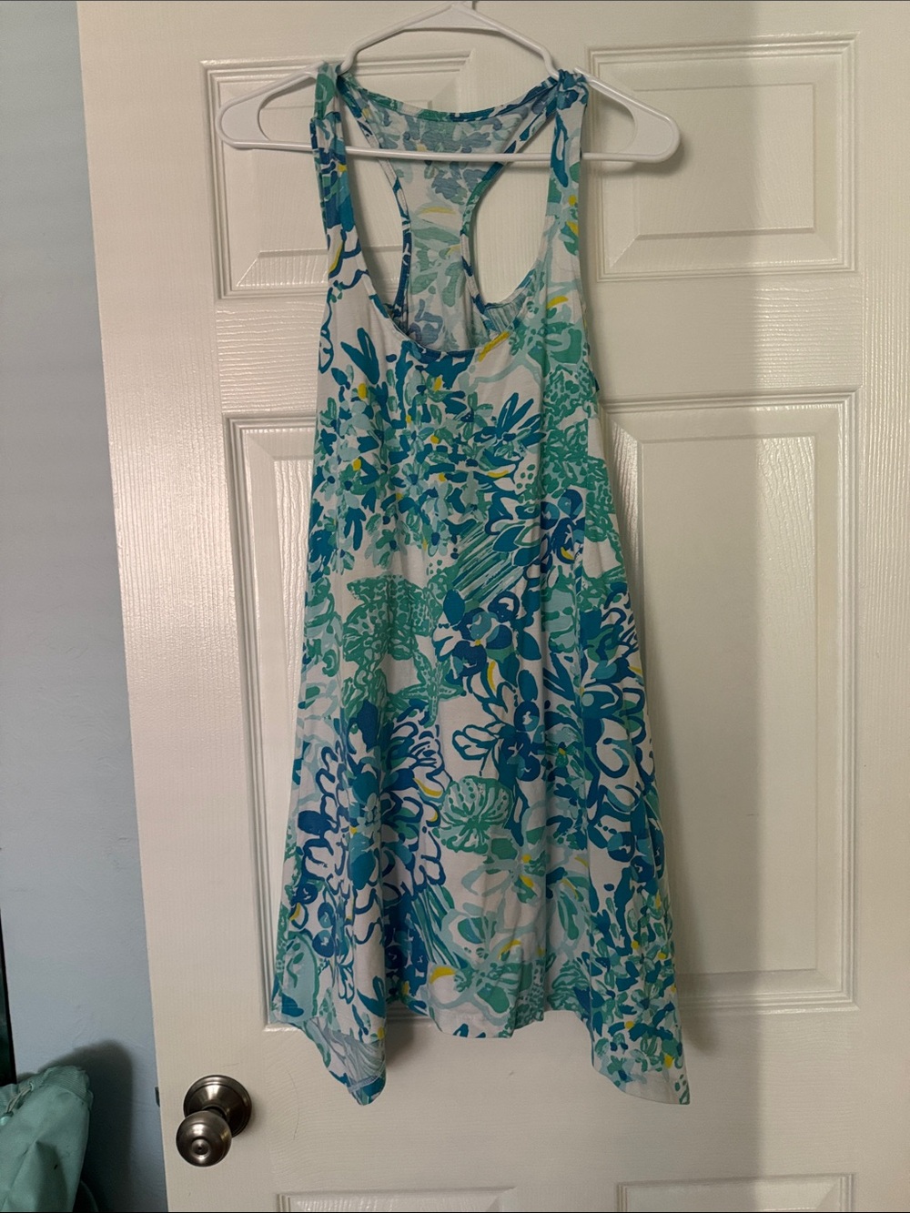 Women’s ' Floral Racerback Dress in Teal Blue - Brand Unspecified